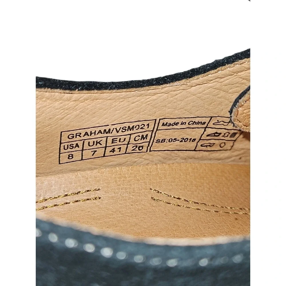 Vionic Browery Graham Black Suede‎ Oxford Men's Dress Shoe Size 8